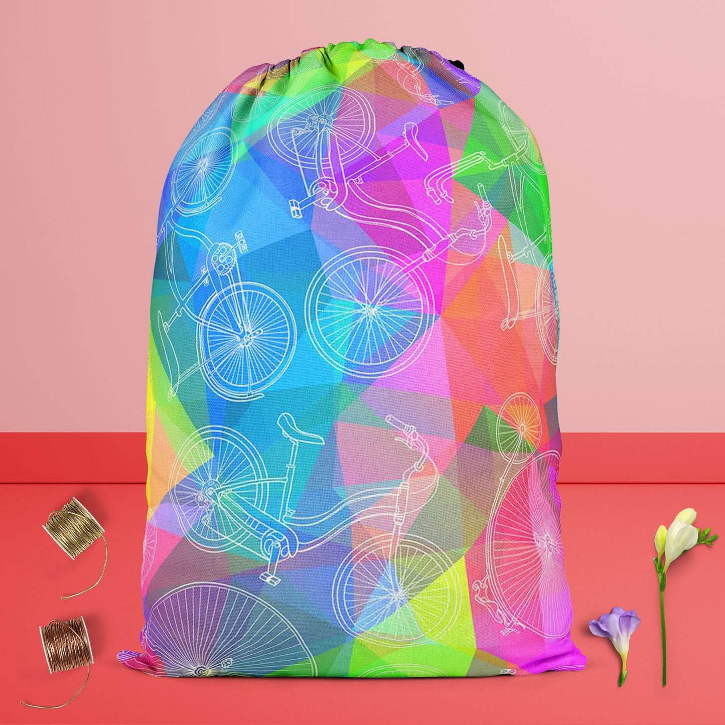 Bicycles D6 Reusable Sack Bag | Bag for Gym, Storage, Vegetable & Travel