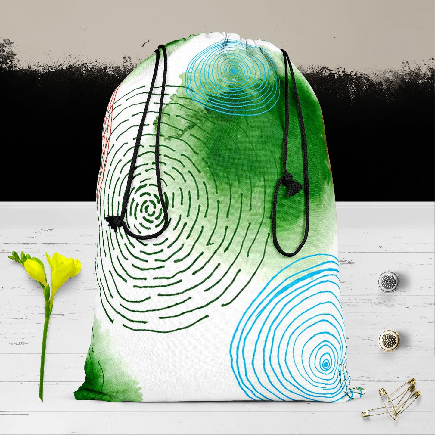Hand Drawing Reusable Sack Bag | Bag for Gym, Storage, Vegetable & Travel