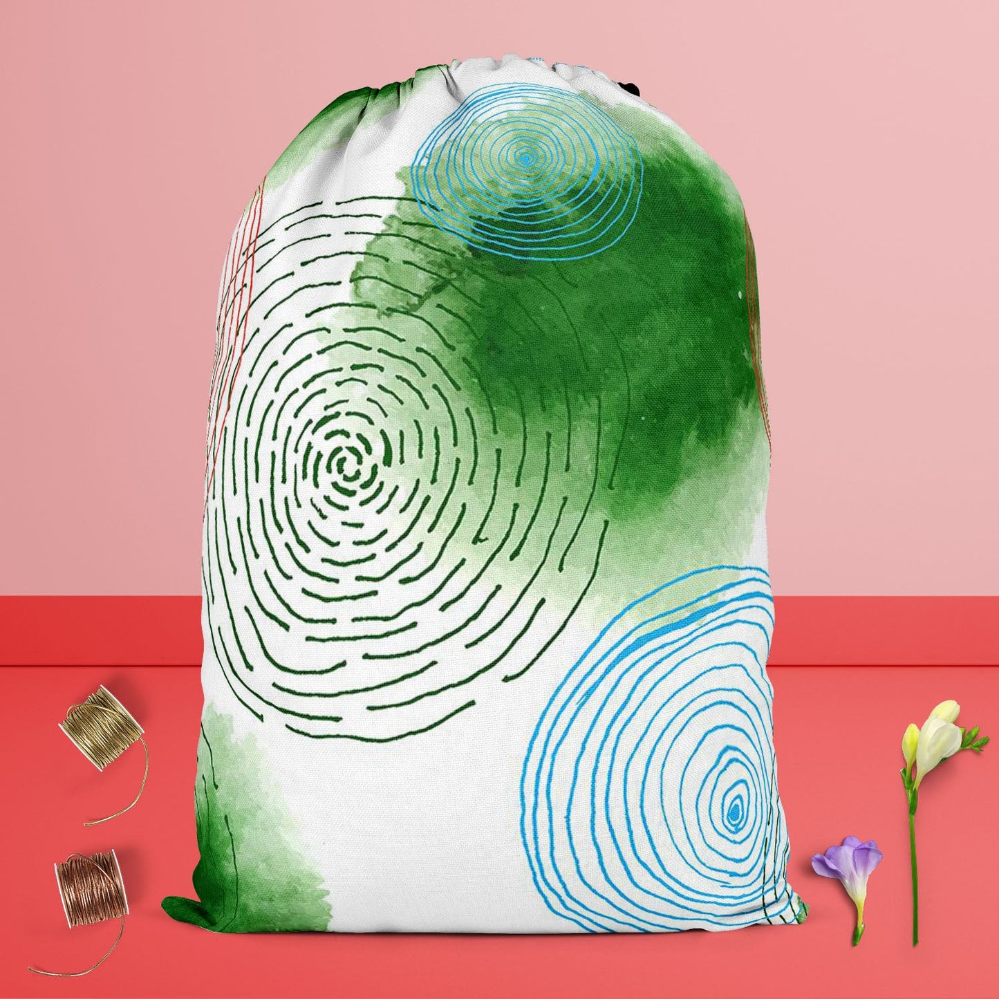 Hand Drawing Reusable Sack Bag | Bag for Gym, Storage, Vegetable & Travel