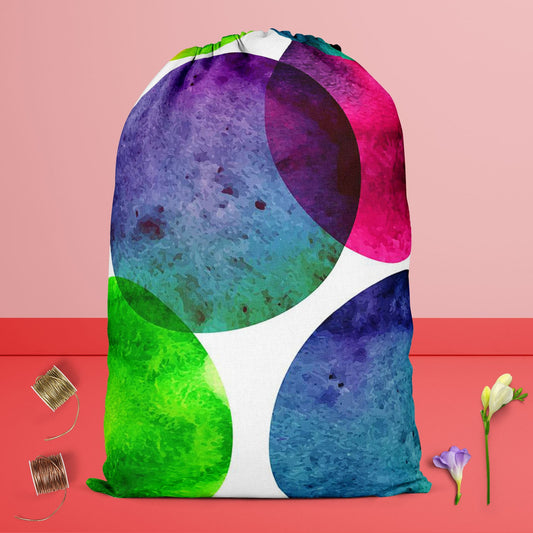 Circles On White D1 Reusable Sack Bag | Bag for Gym, Storage, Vegetable & Travel