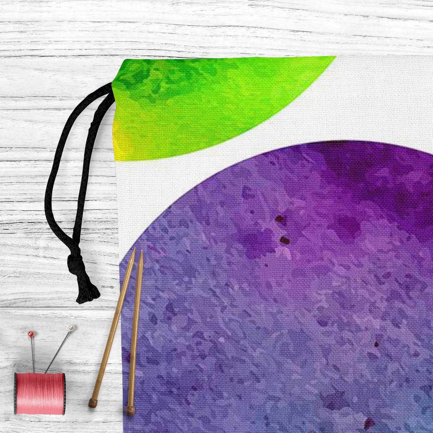 Circles On White D1 Reusable Sack Bag | Bag for Gym, Storage, Vegetable & Travel