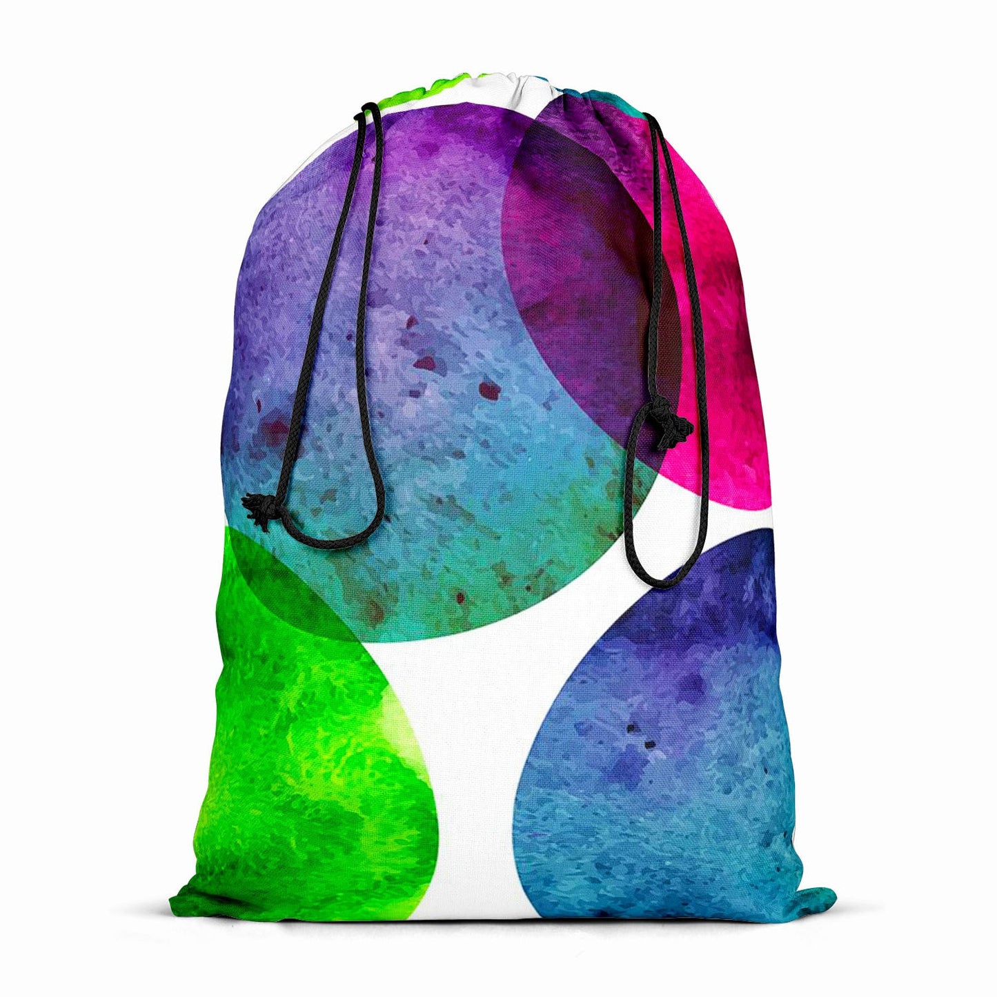 Circles On White D1 Reusable Sack Bag | Bag for Gym, Storage, Vegetable & Travel