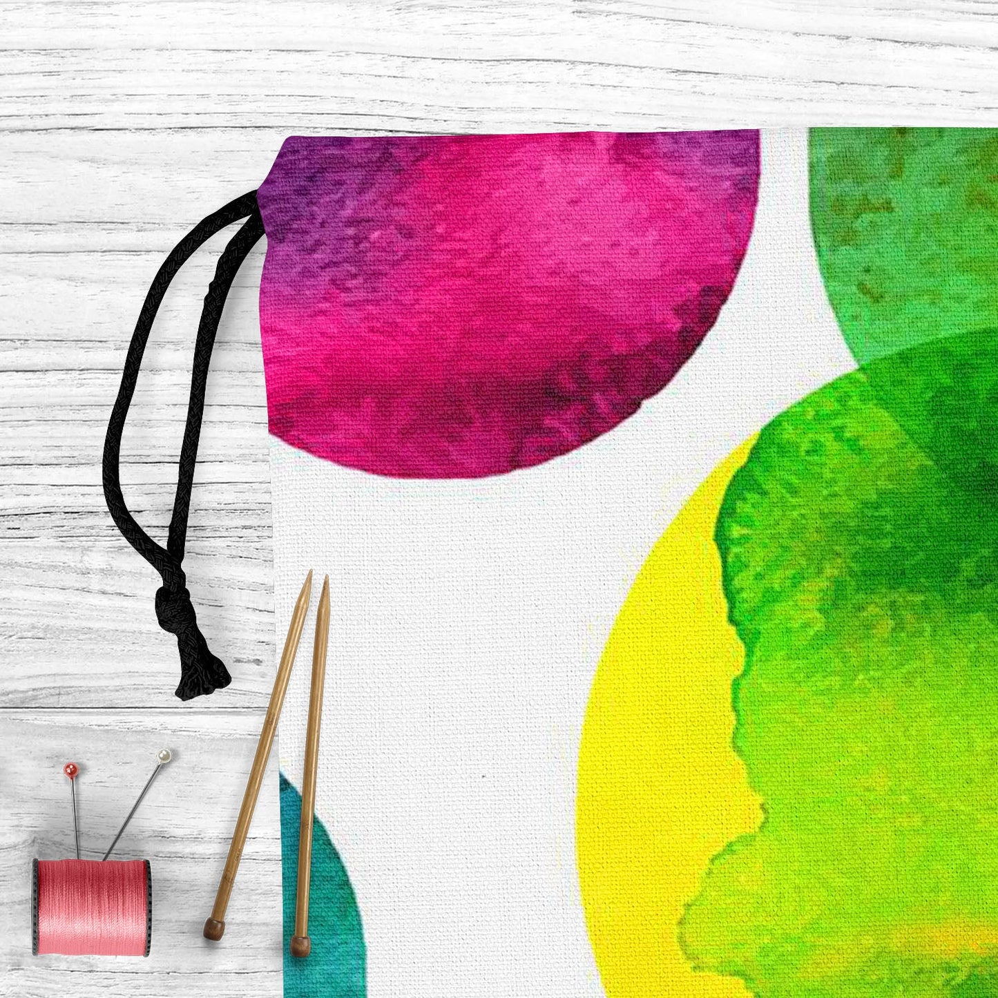 Circles On White D2 Reusable Sack Bag | Bag for Gym, Storage, Vegetable & Travel