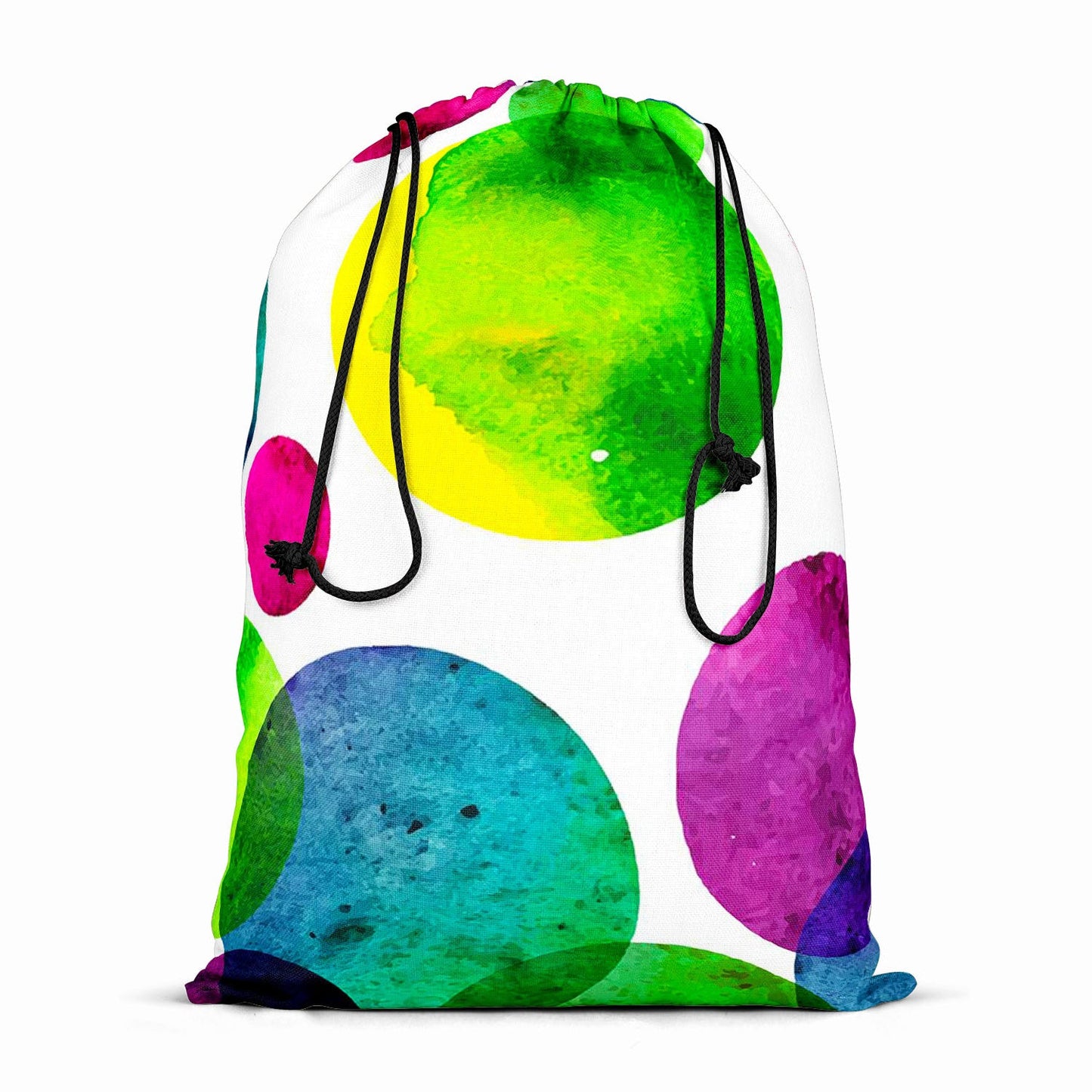 Circles On White D2 Reusable Sack Bag | Bag for Gym, Storage, Vegetable & Travel