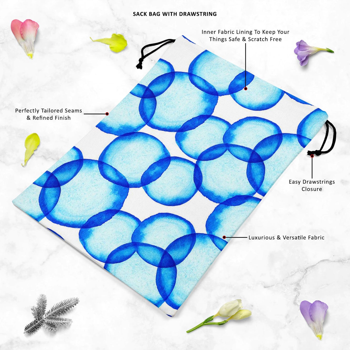 Soap Bubbles D2 Reusable Sack Bag | Bag for Gym, Storage, Vegetable & Travel