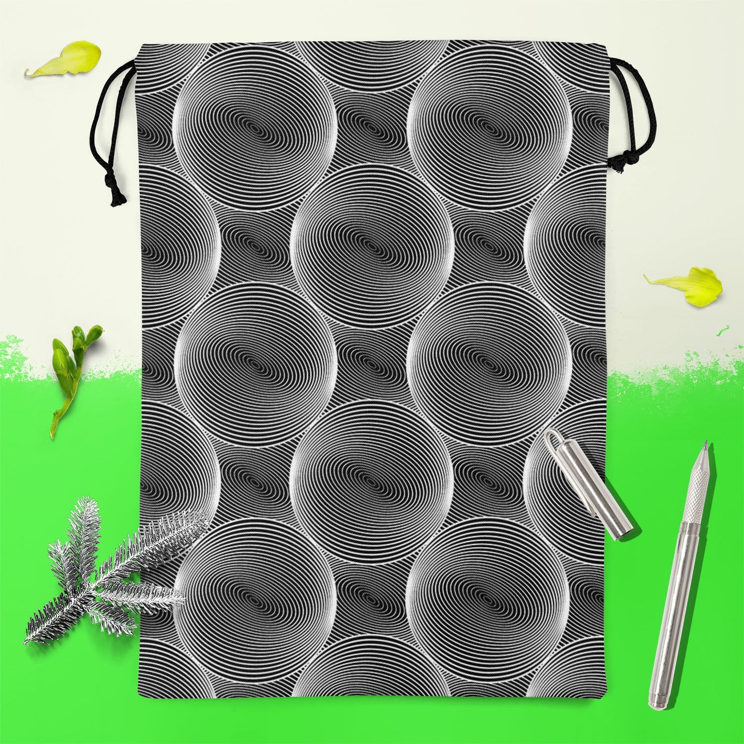 Monochrome Sphere Reusable Sack Bag | Bag for Gym, Storage, Vegetable & Travel