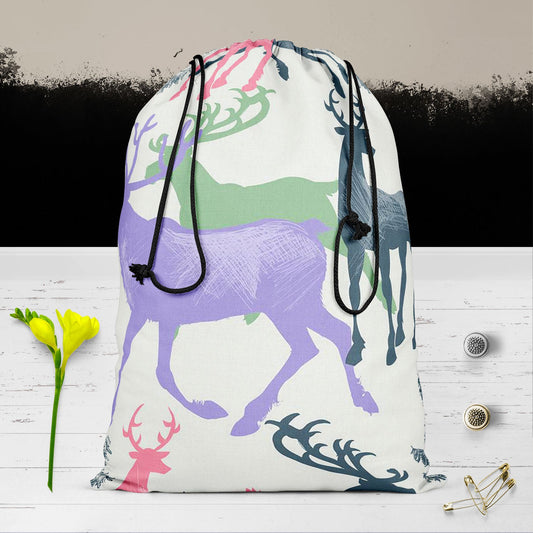 Deer & Pine Reusable Sack Bag | Bag for Gym, Storage, Vegetable & Travel