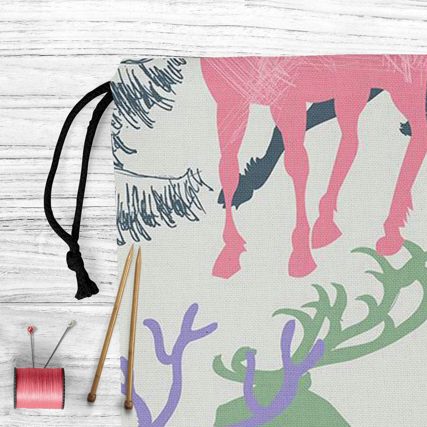 Deer & Pine Reusable Sack Bag | Bag for Gym, Storage, Vegetable & Travel