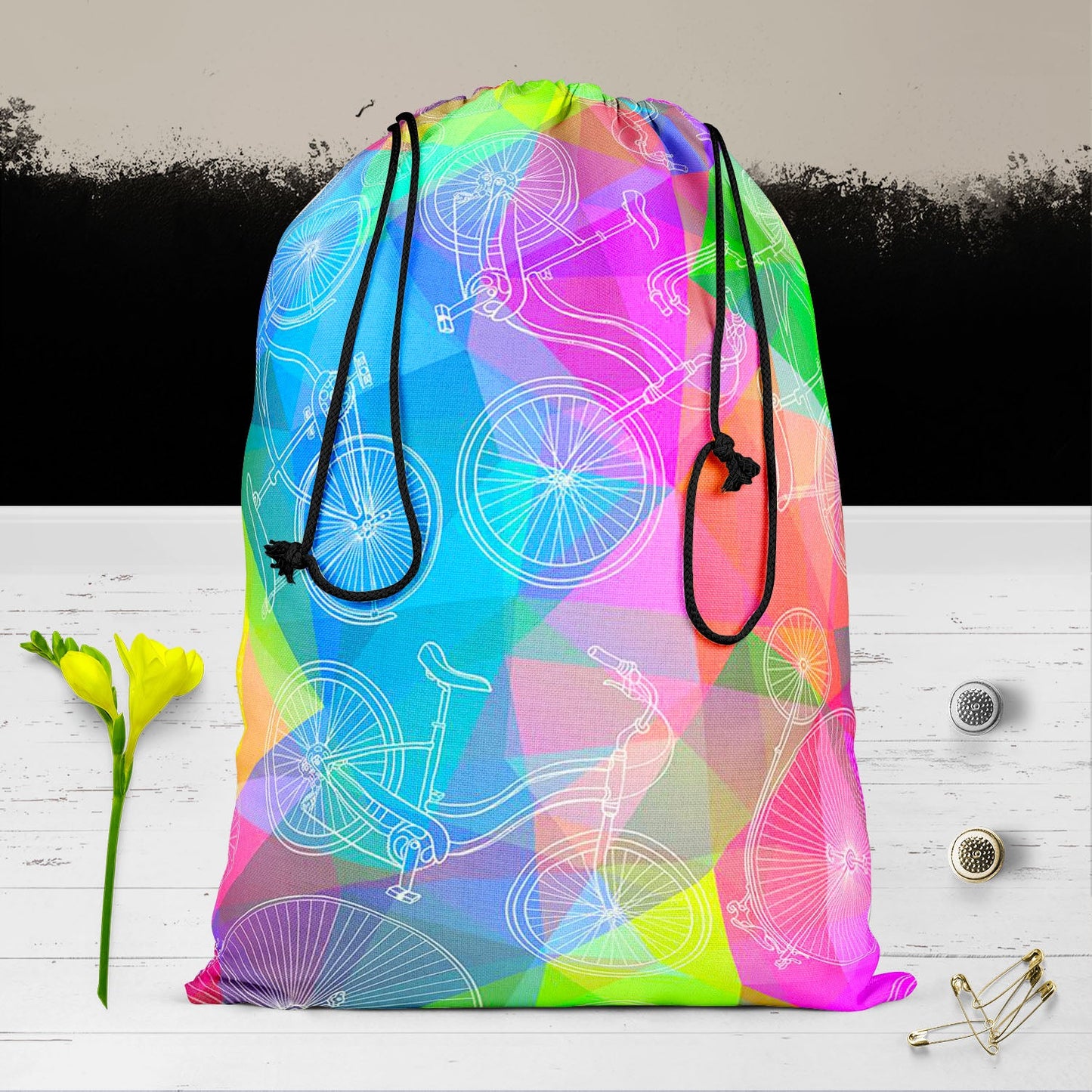 Bicycles D6 Reusable Sack Bag | Bag for Gym, Storage, Vegetable & Travel