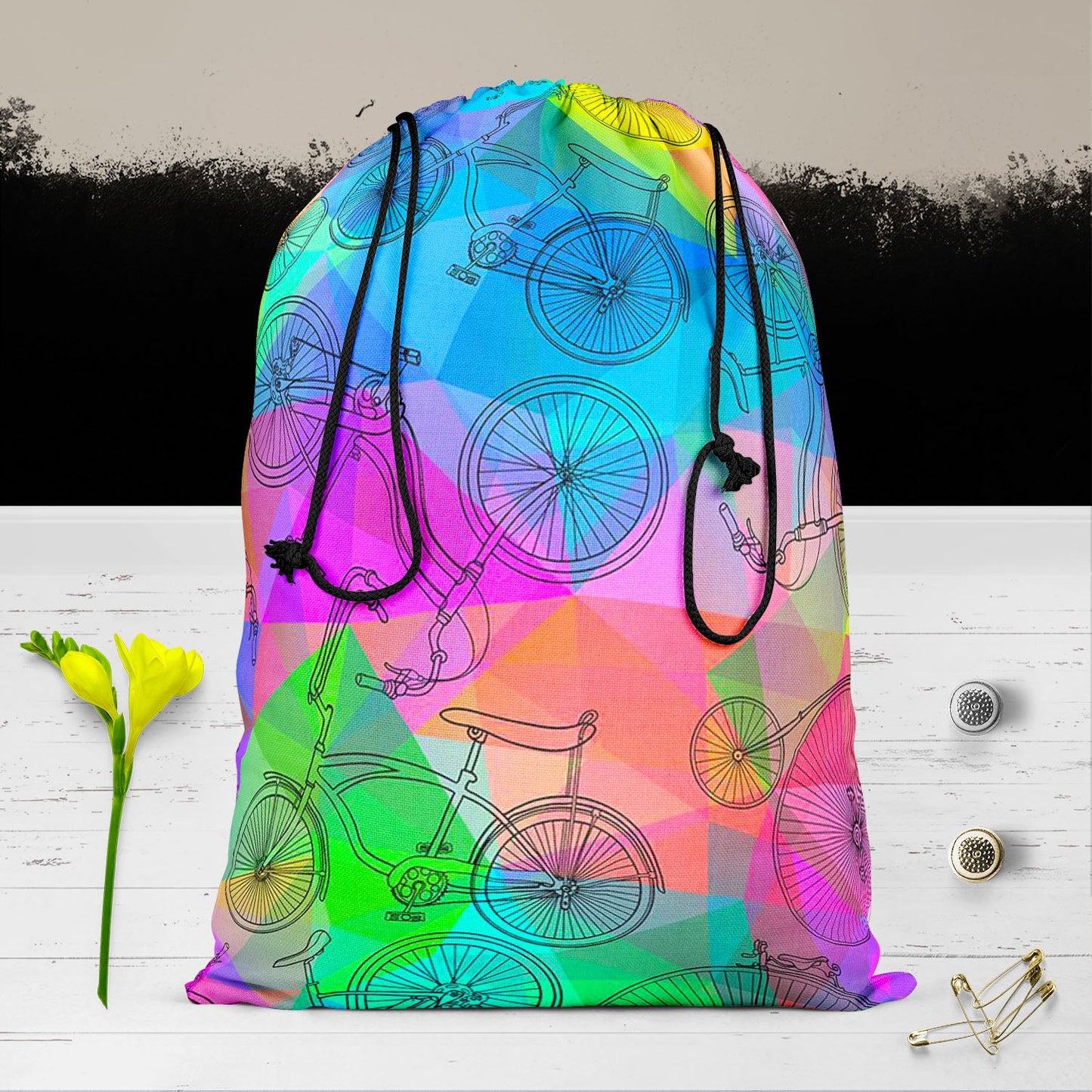 Bicycles D7 Reusable Sack Bag | Bag for Gym, Storage, Vegetable & Travel