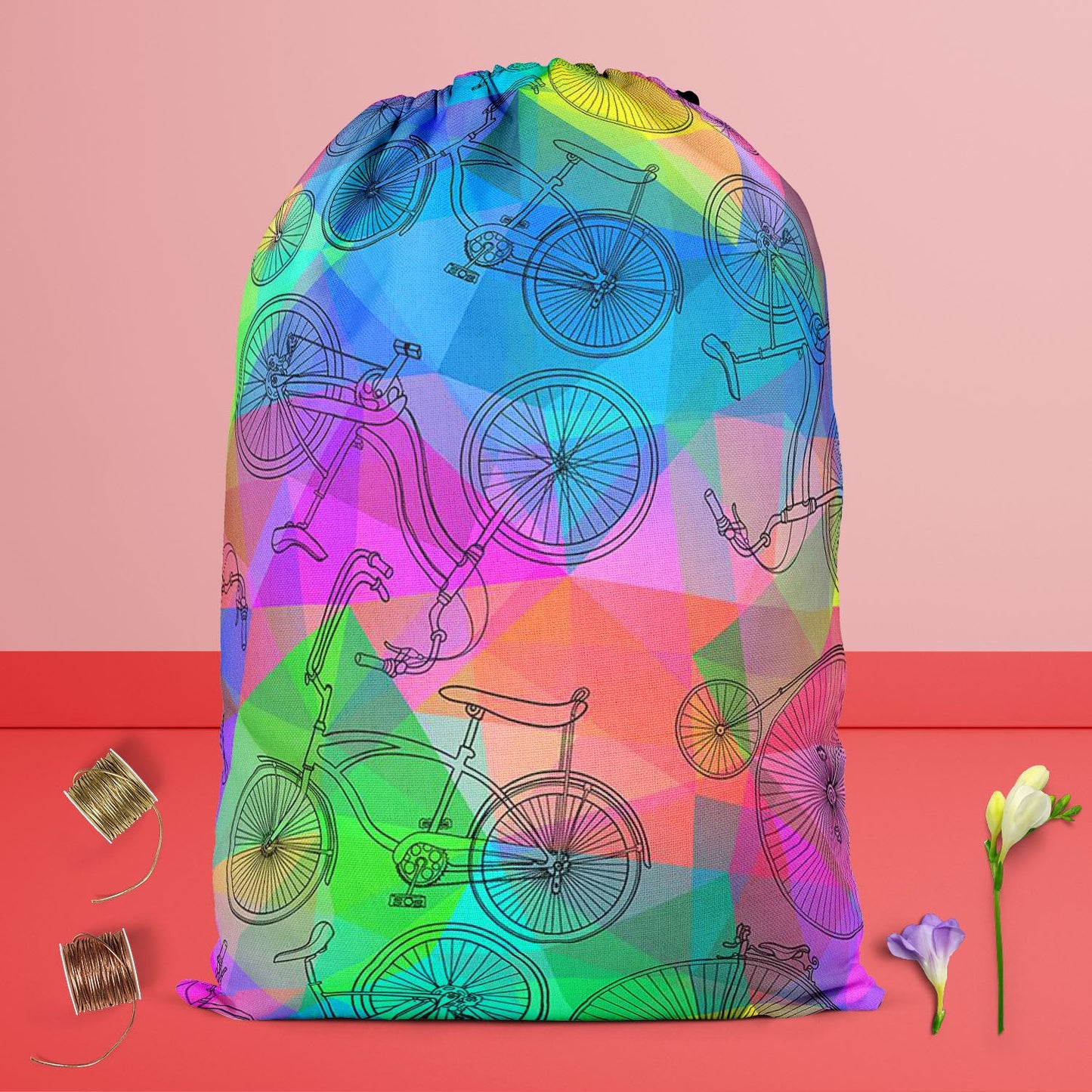 Bicycles D7 Reusable Sack Bag | Bag for Gym, Storage, Vegetable & Travel