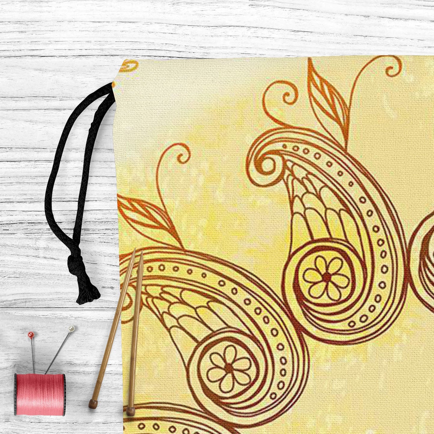 Ethnic Circular Ornament D5 Reusable Sack Bag | Bag for Gym, Storage, Vegetable & Travel