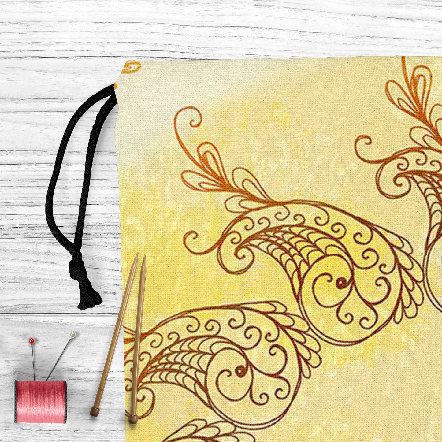 Ethnic Circular Ornament D6 Reusable Sack Bag | Bag for Gym, Storage, Vegetable & Travel