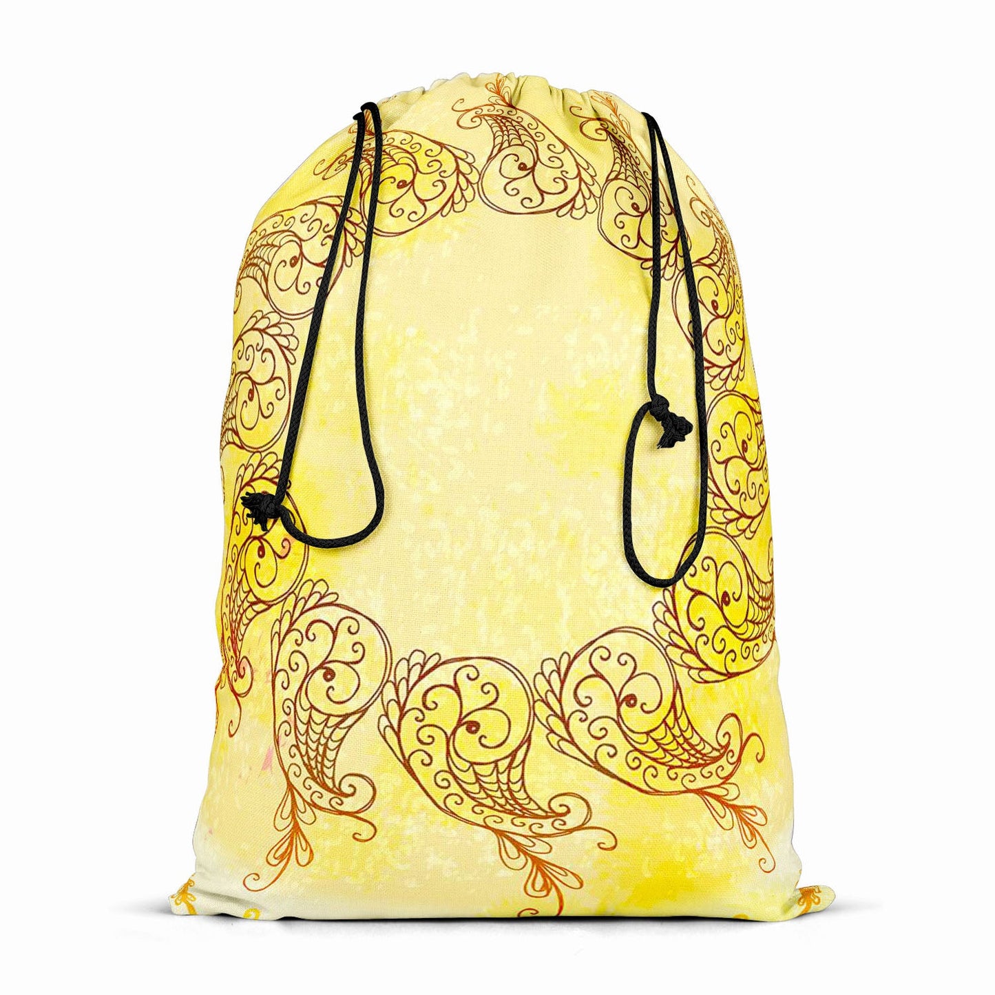 Ethnic Circular Ornament D6 Reusable Sack Bag | Bag for Gym, Storage, Vegetable & Travel