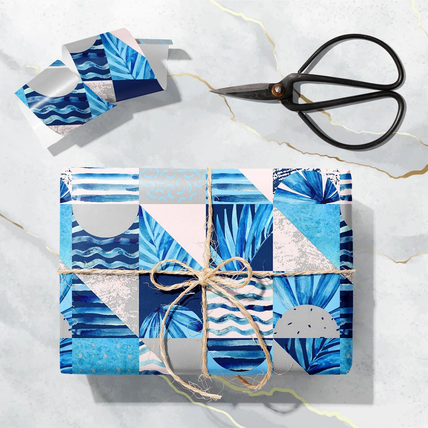 Abstract Squares & Triangles D2 Art & Craft Gift Wrapping Paper