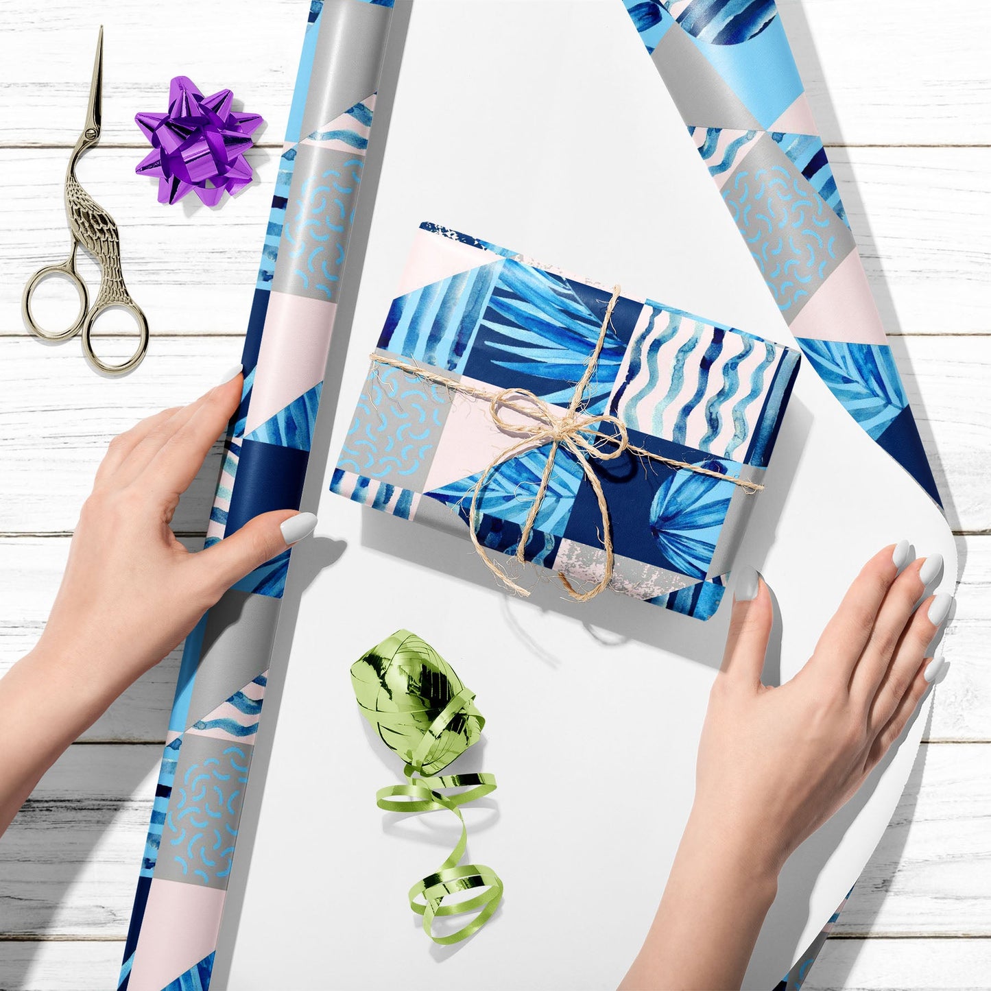 Abstract Squares & Triangles D2 Art & Craft Gift Wrapping Paper