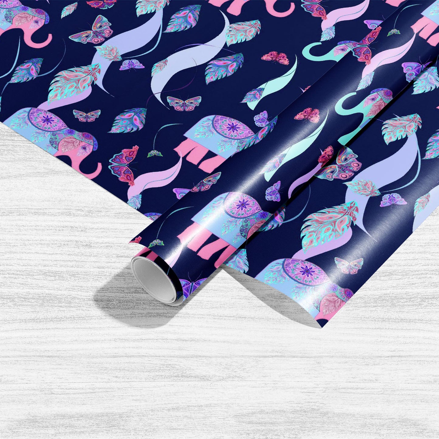 Abstract Elephant Feathers Art & Craft Gift Wrapping Paper