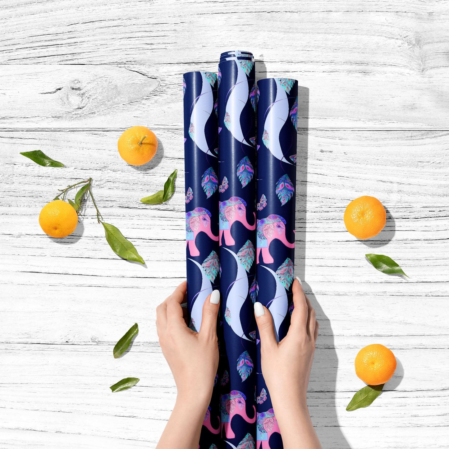 Abstract Elephant Feathers Art & Craft Gift Wrapping Paper