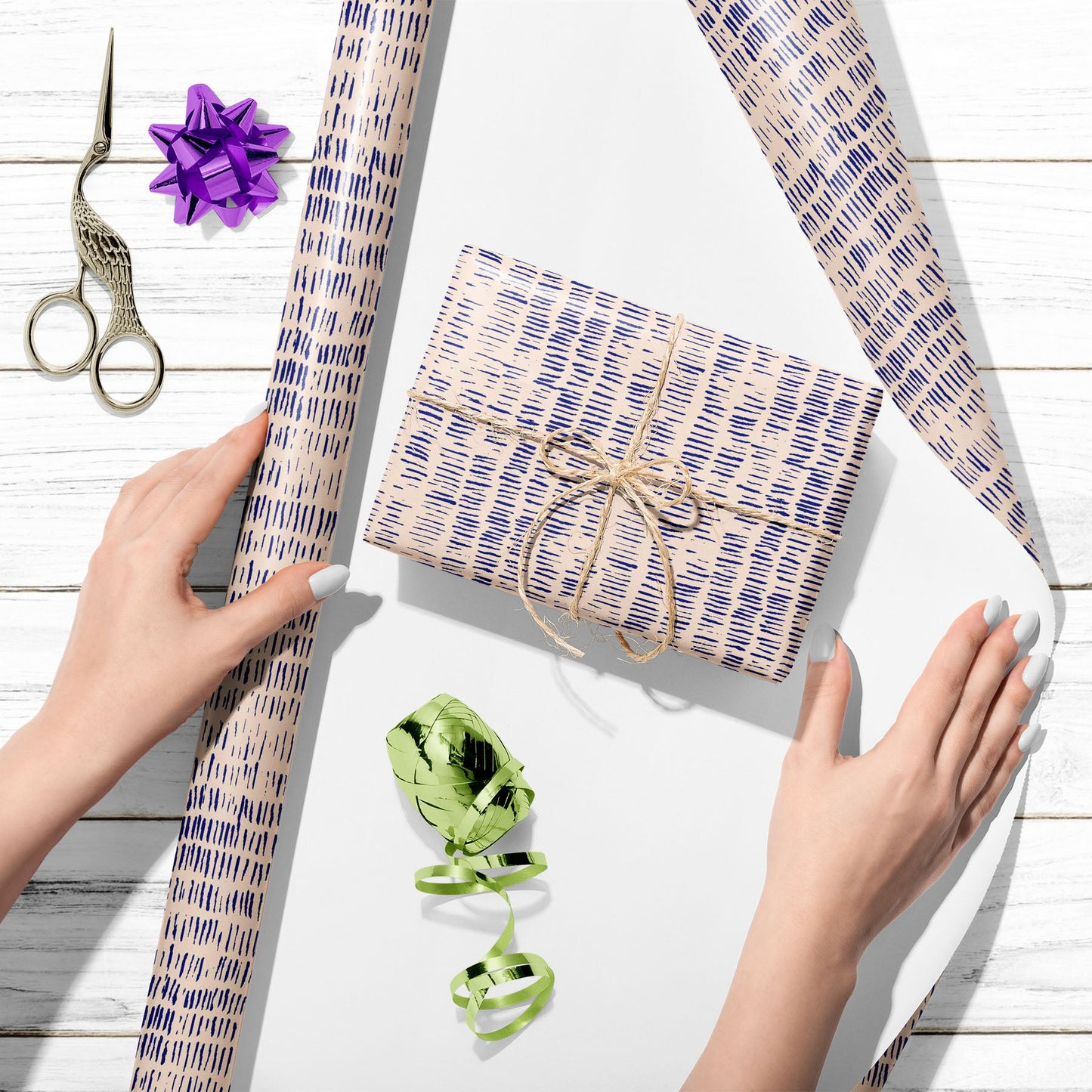 Japanese Shibori Stripes D1 Art & Craft Gift Wrapping Paper