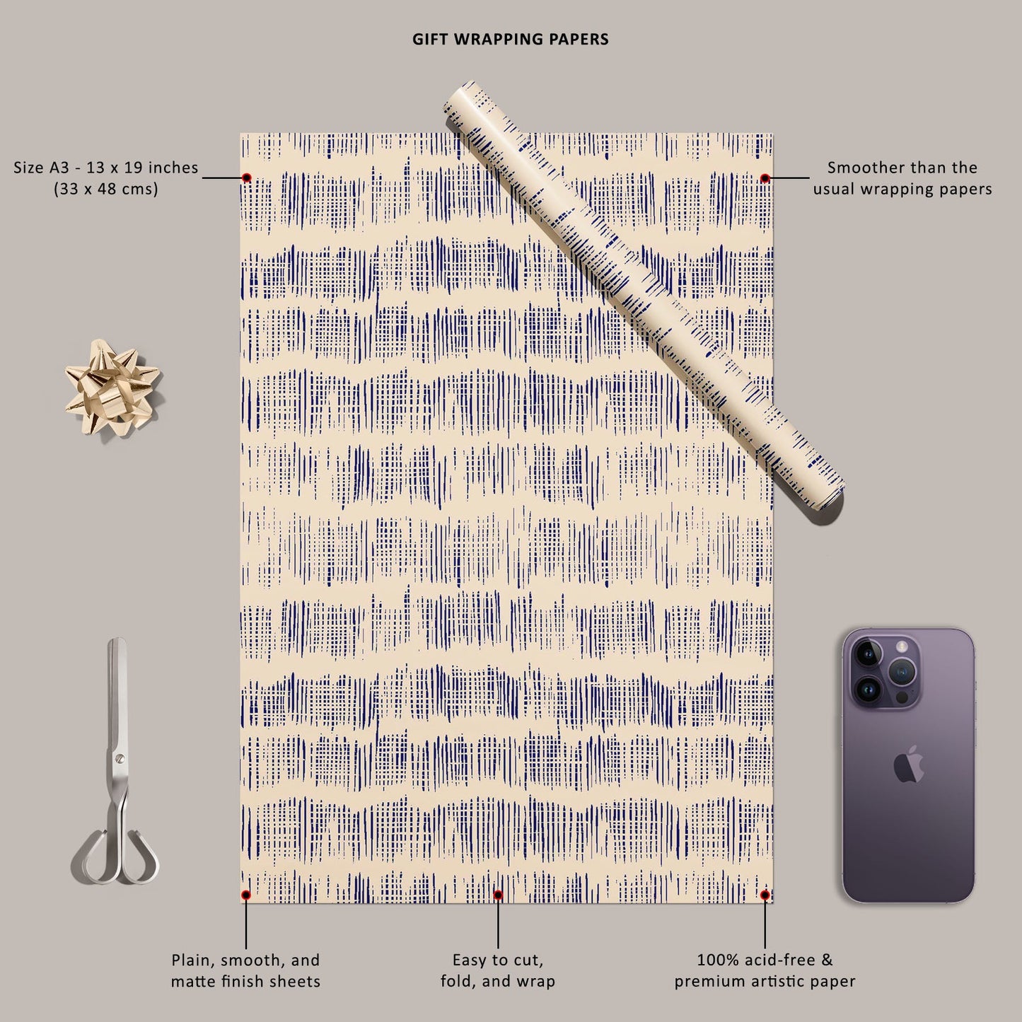 Japanese Shibori Stripes D2 Art & Craft Gift Wrapping Paper