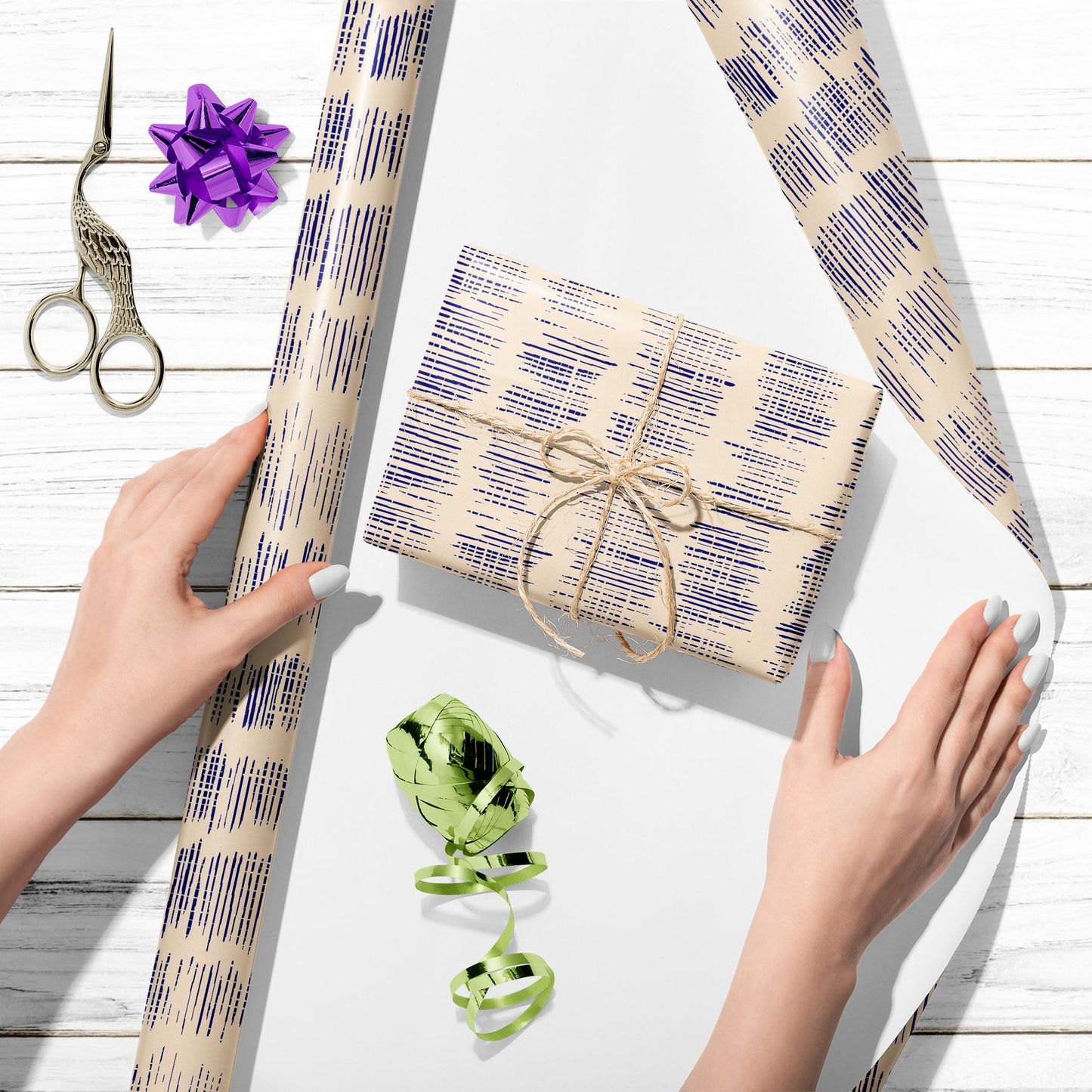 Japanese Shibori Stripes D2 Art & Craft Gift Wrapping Paper