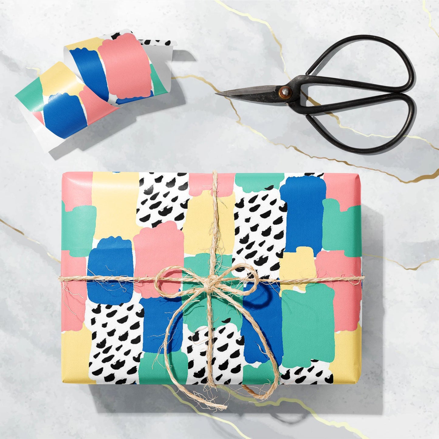 Colorful Abstract Shapes D2 Art & Craft Gift Wrapping Paper