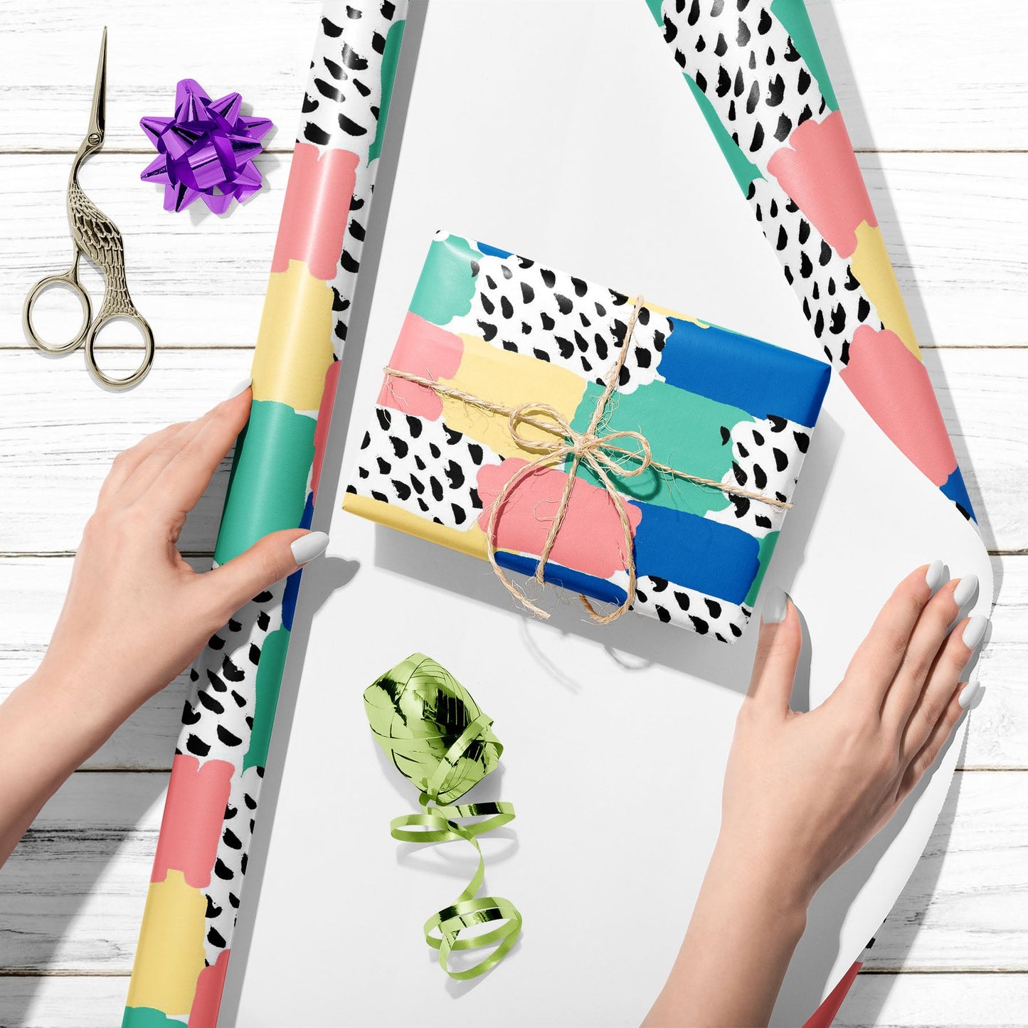 Colorful Abstract Shapes D2 Art & Craft Gift Wrapping Paper