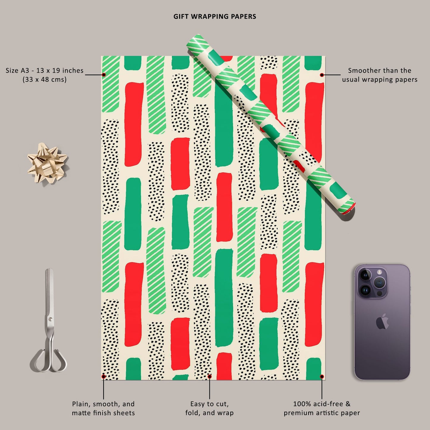 Brush Stroke Repeating Art Art & Craft Gift Wrapping Paper