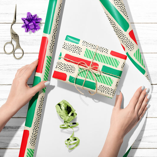 Brush Stroke Repeating Art Art & Craft Gift Wrapping Paper