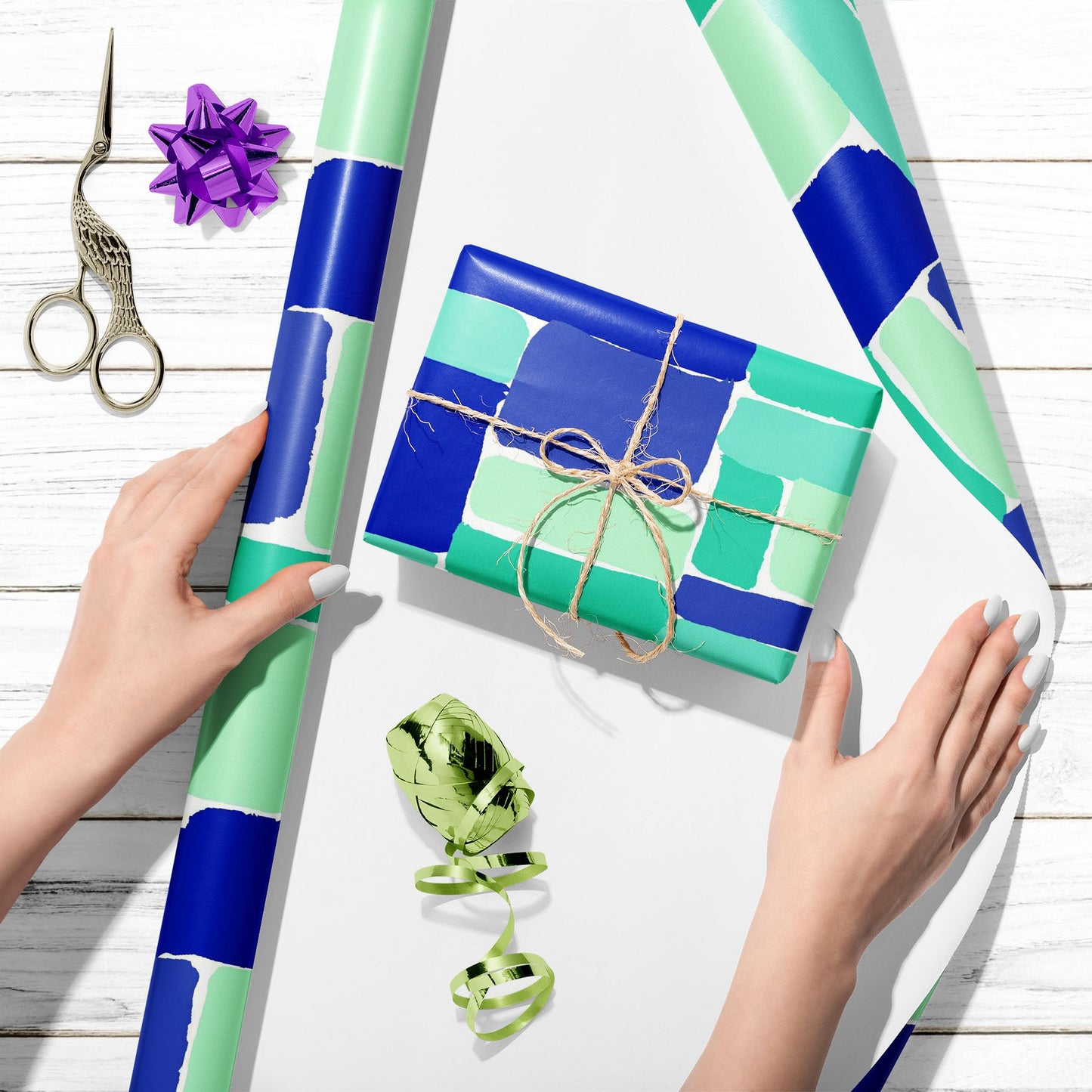 Brush Stroke Repeating Style D1 Art & Craft Gift Wrapping Paper
