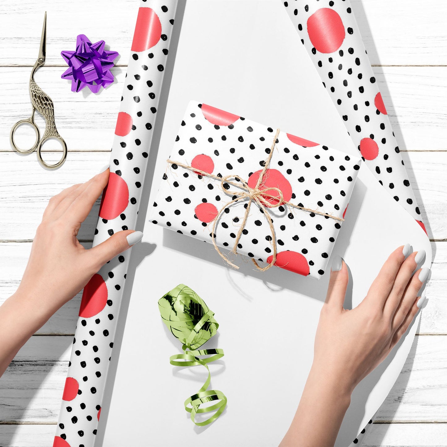 Round Shaped Repeating Style Art & Craft Gift Wrapping Paper