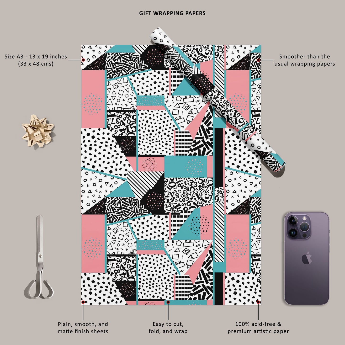 Abstract Patchwork Art D1 Art & Craft Gift Wrapping Paper