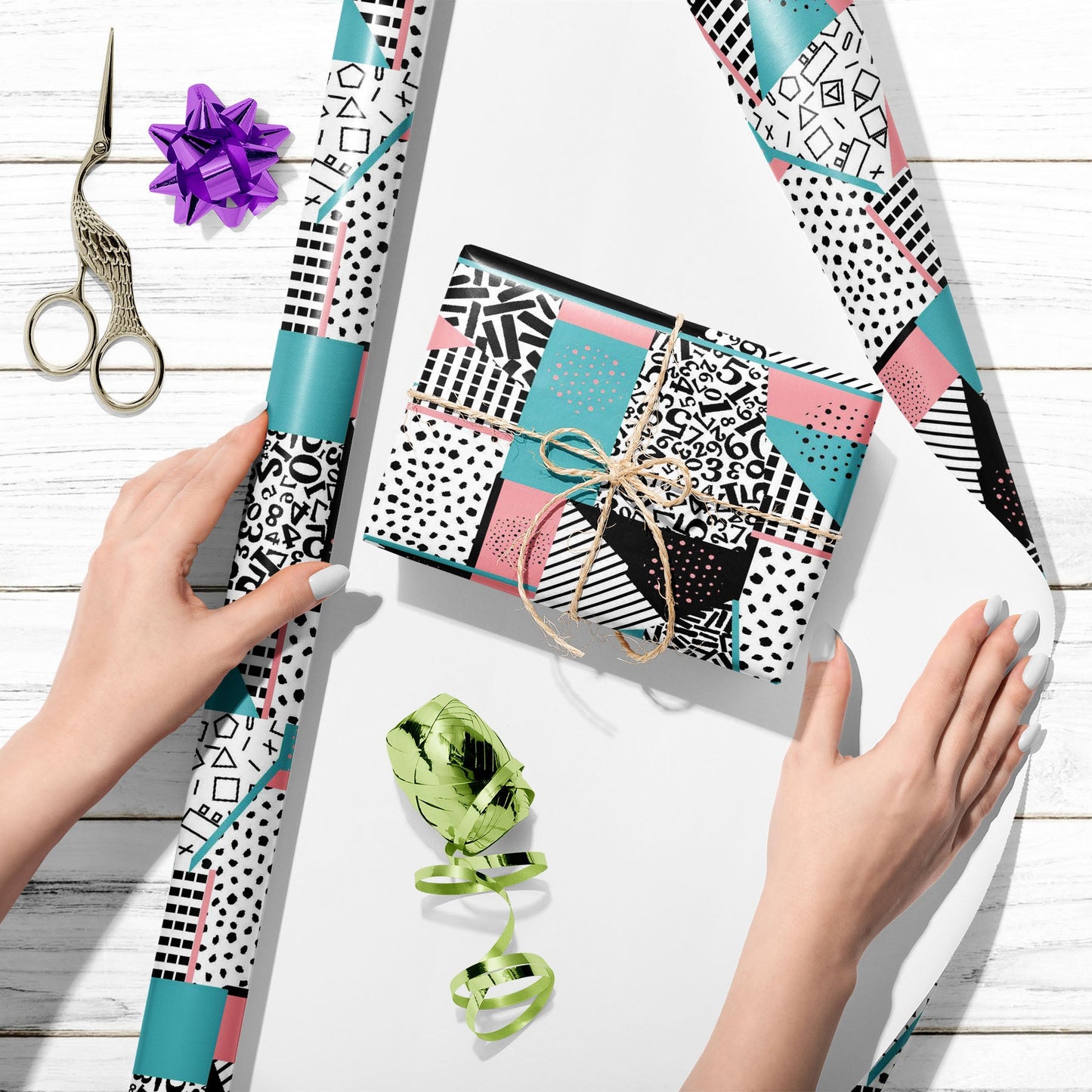 Abstract Patchwork Art D1 Art & Craft Gift Wrapping Paper