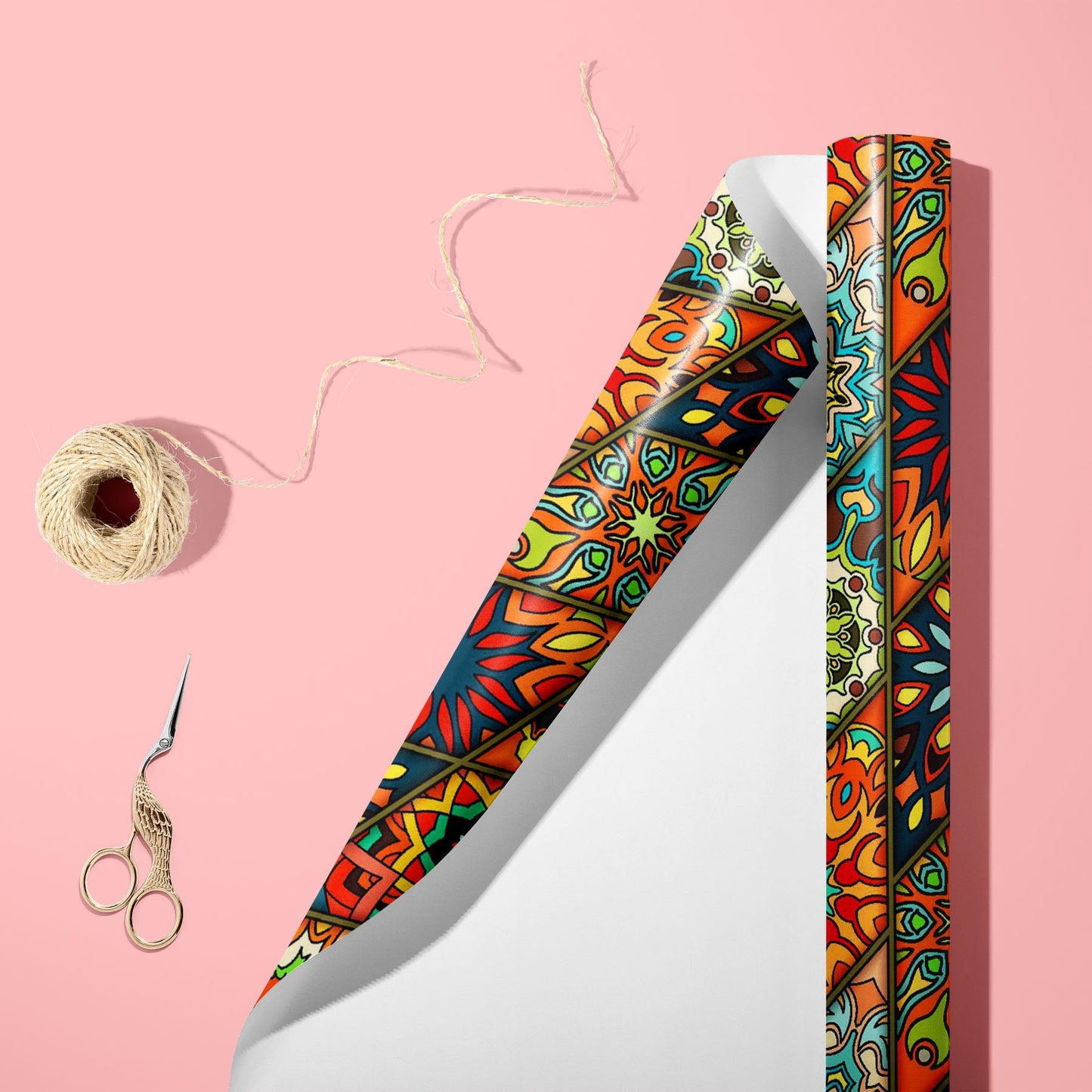 Vintage Floral & Mandala D11 Art & Craft Gift Wrapping Paper