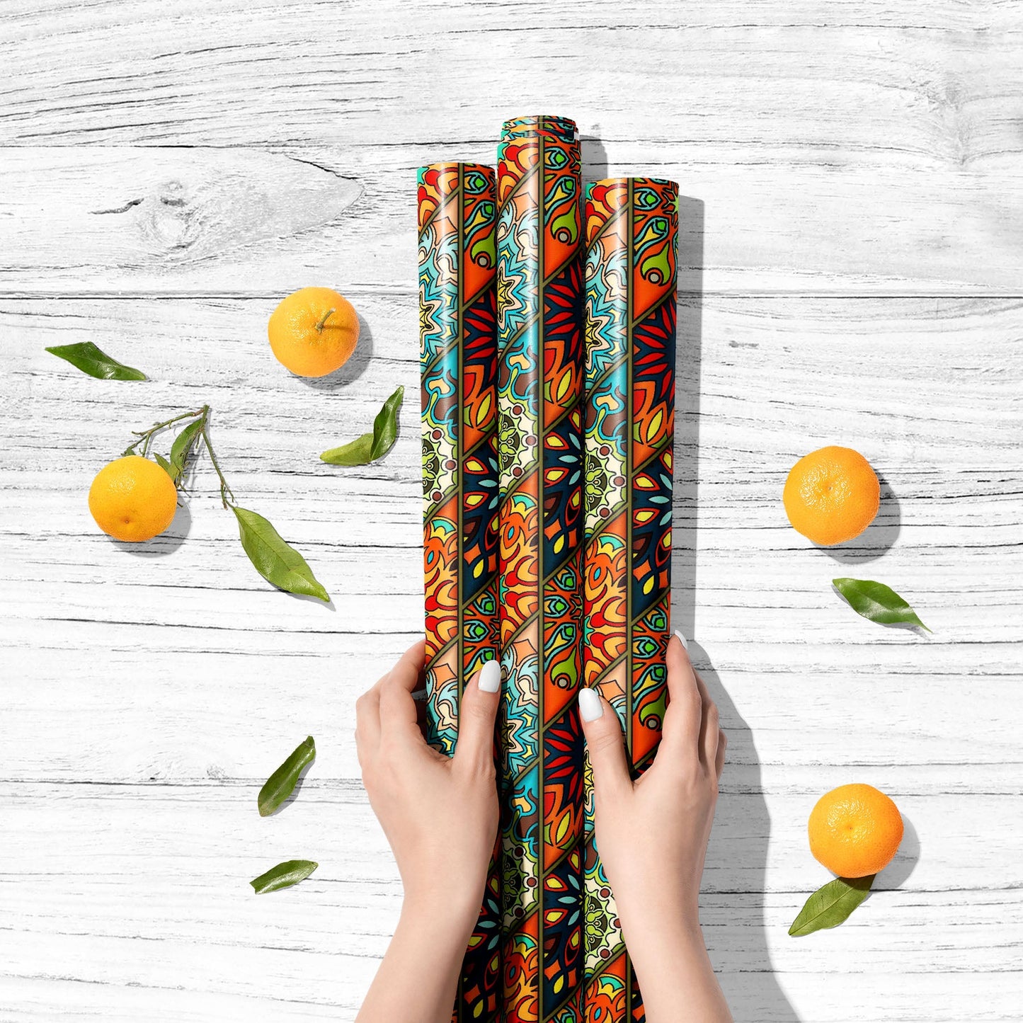 Vintage Floral & Mandala D11 Art & Craft Gift Wrapping Paper