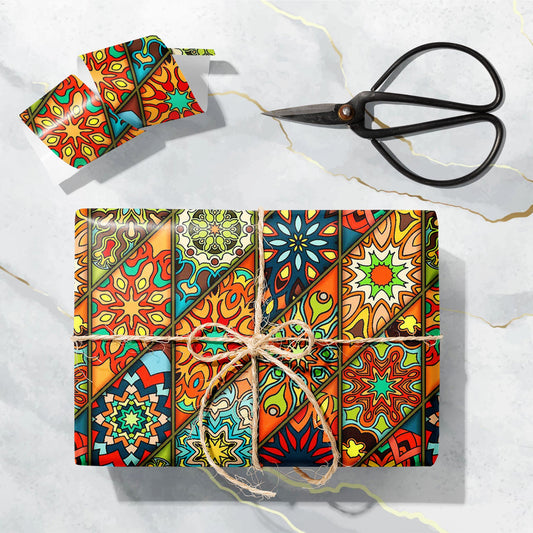 Vintage Floral & Mandala D11 Art & Craft Gift Wrapping Paper
