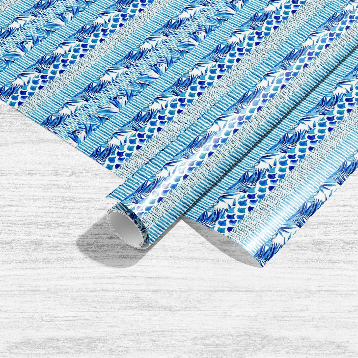 Abstract Watercolor Striped Waves Art & Craft Gift Wrapping Paper