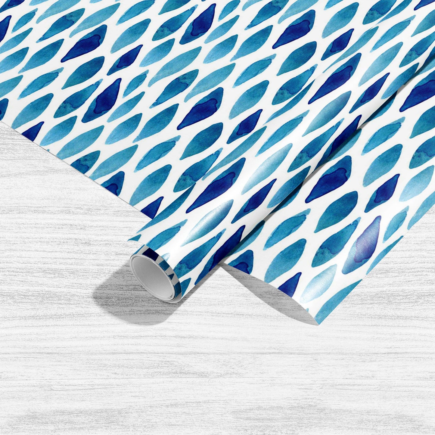 Hand Painted Watercolor Waved Shapes Art & Craft Gift Wrapping Paper