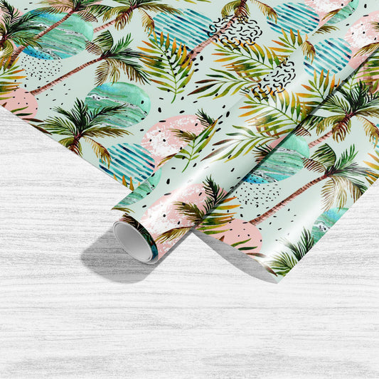 Abstract Tropical Palm Tree D2 Art & Craft Gift Wrapping Paper