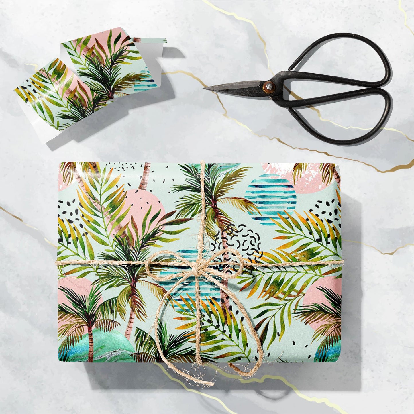 Abstract Tropical Palm Tree D2 Art & Craft Gift Wrapping Paper