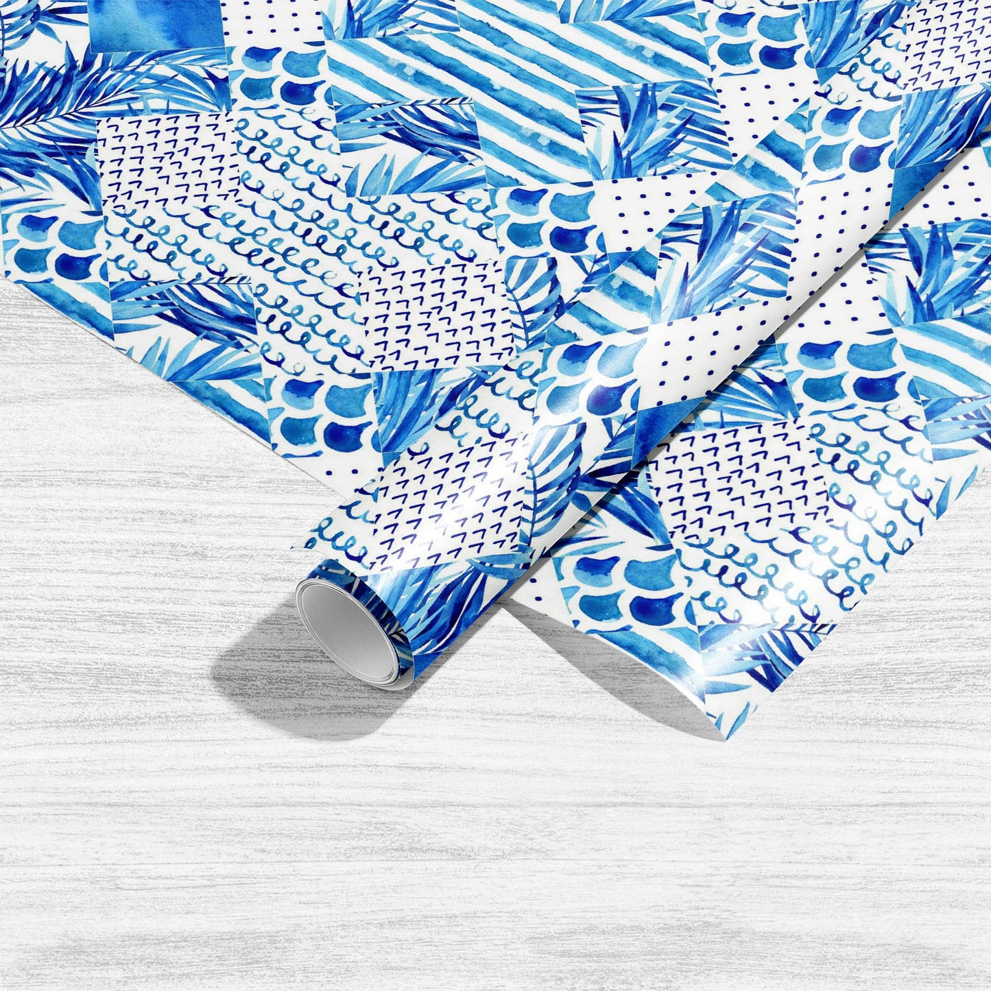 Abstract Blue Geometric Elements D1 Art & Craft Gift Wrapping Paper