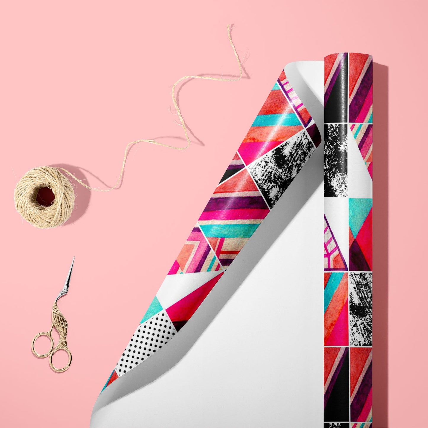 Abstract Squares & Triangles D3 Art & Craft Gift Wrapping Paper