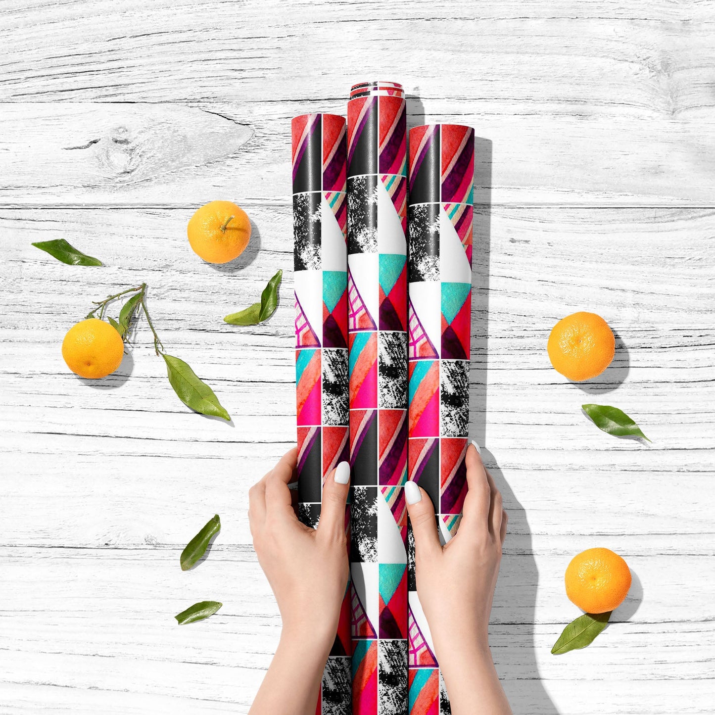 Abstract Squares & Triangles D3 Art & Craft Gift Wrapping Paper