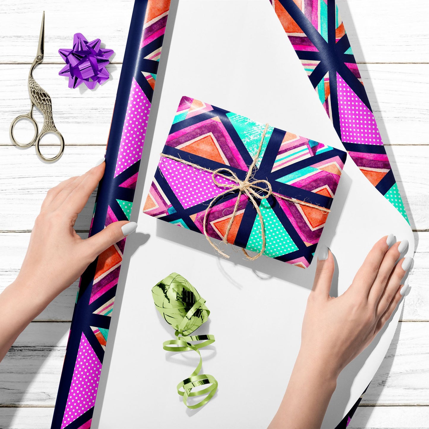 Hand-Drawn Triangles D1 Art & Craft Gift Wrapping Paper