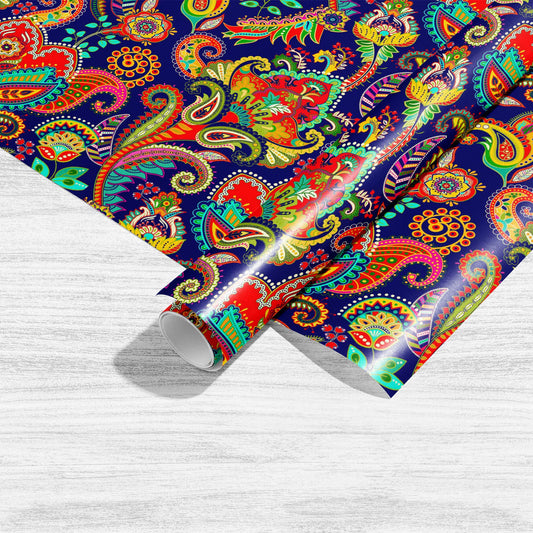 Indian Floral Paisley Pattern Art & Craft Gift Wrapping Paper