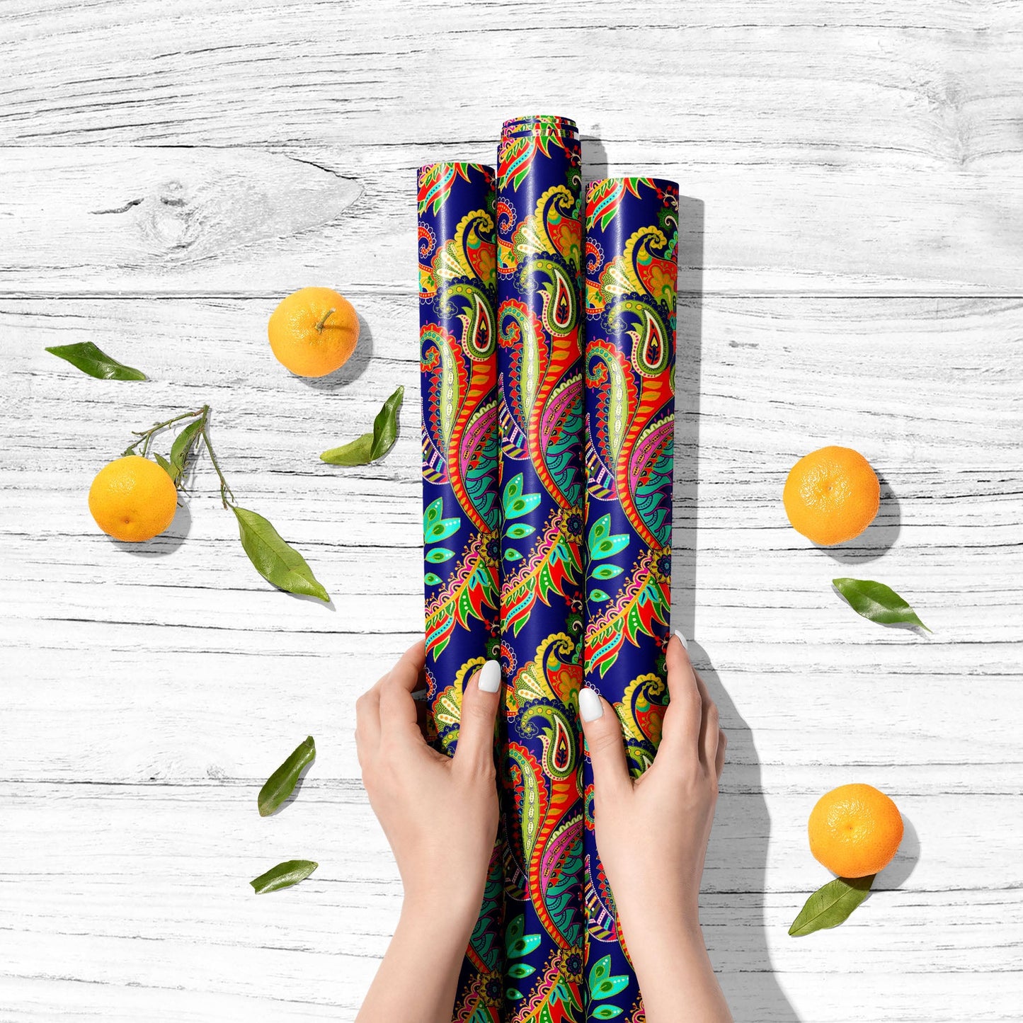 Indian Floral Paisley Pattern Art & Craft Gift Wrapping Paper