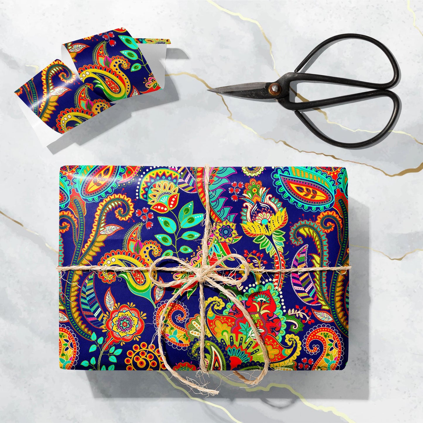 Indian Floral Paisley Pattern Art & Craft Gift Wrapping Paper