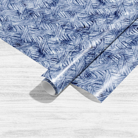 Abstract Indigo Dyed Stripes Art & Craft Gift Wrapping Paper