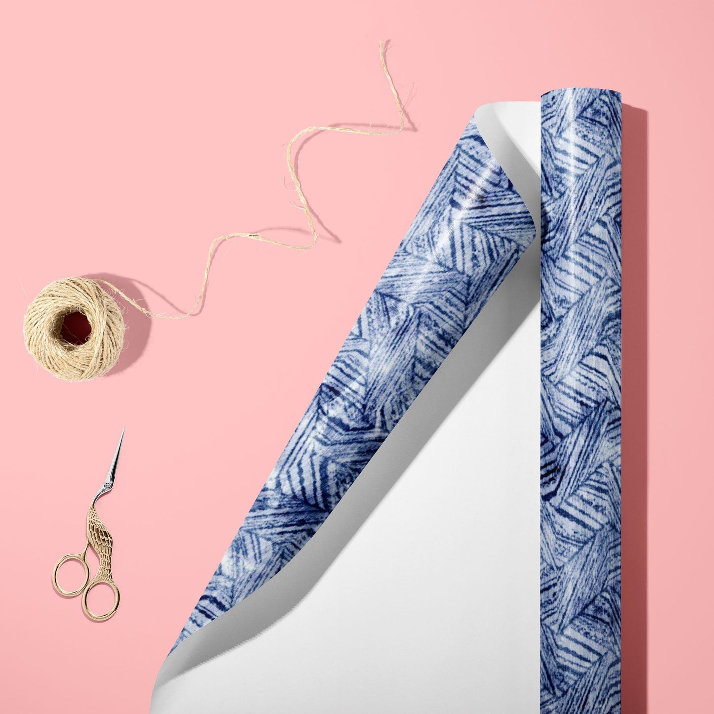 Abstract Indigo Dyed Stripes Art & Craft Gift Wrapping Paper