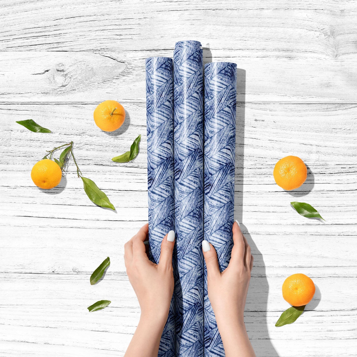 Abstract Indigo Dyed Stripes Art & Craft Gift Wrapping Paper